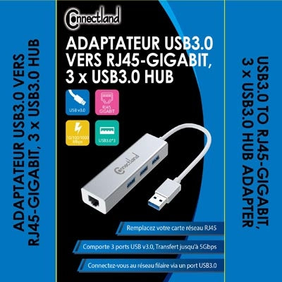 HUB-ALU AD-USB3-TO-RJ45-GIGA+3 x