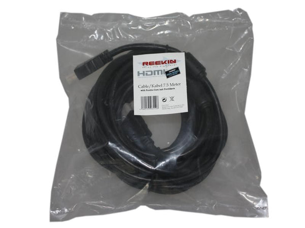 Reekin HDMI Câble - 7,5 Mètres - FERRITE FULL HD (High Speed with Ethernet)