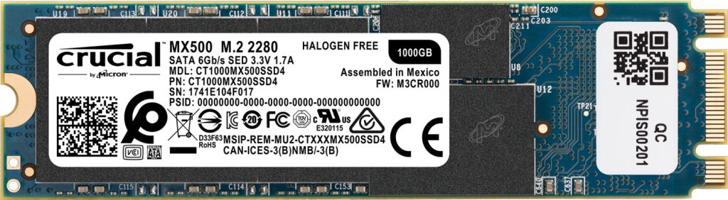 SSD Crucial MX500 1 To 3D NAND (M.2 - type 2280)