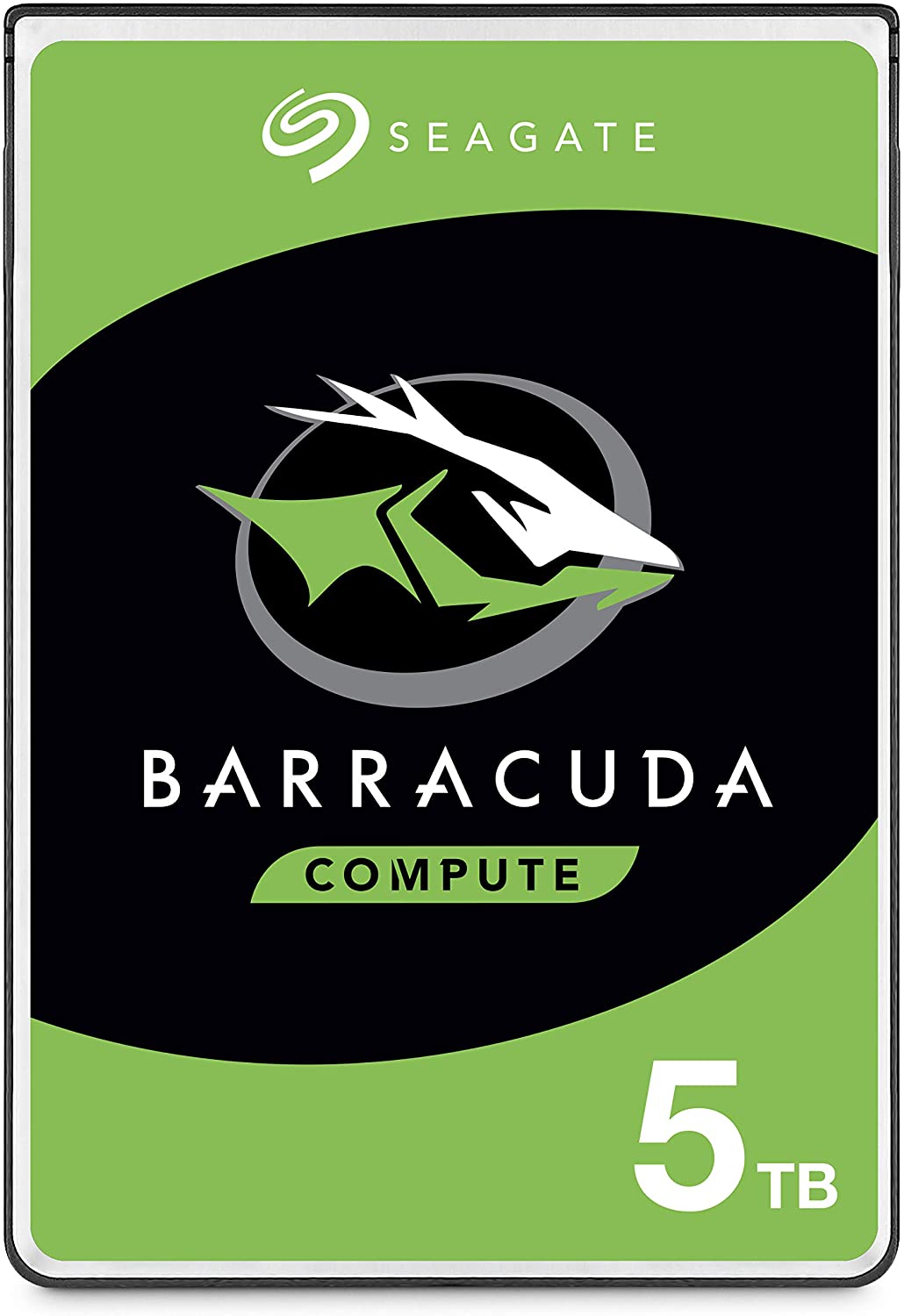 Seagate BarraCuda, 5 To, Disque dur interne HDD – 2,5" SATA 6 Gbit/s 5 400 tr/min, 128 Mo de mémoire cache, pour PC portable (ST5000LM000)
